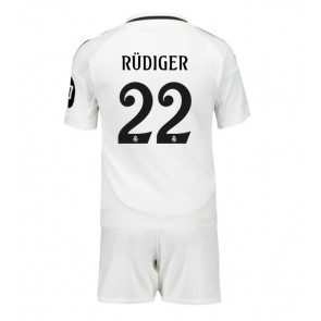 Real Madrid Antonio Rudiger #22 Hemmakläder Barn 2024-25 Kortärmad (+ Korta byxor)